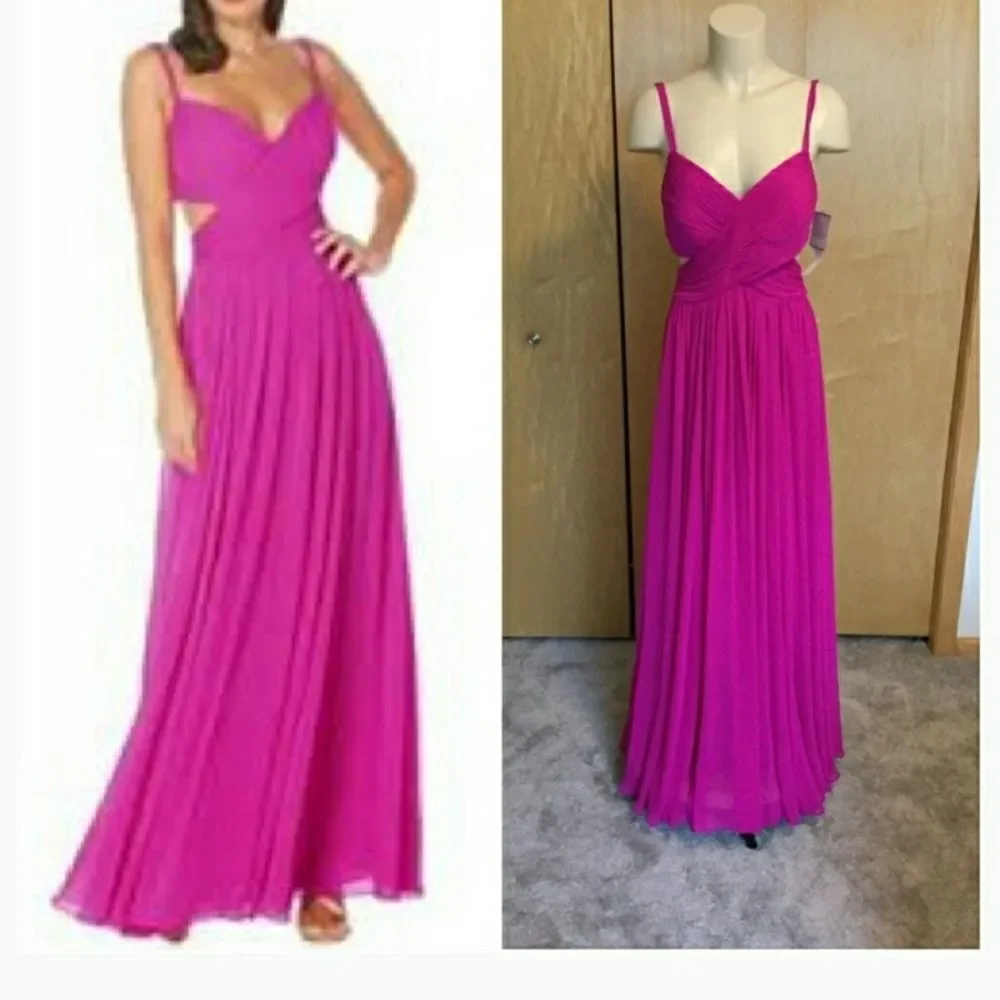 Laundry by Shelli Segal Criss Cross Pleated Gown - Picture 4 of 7
